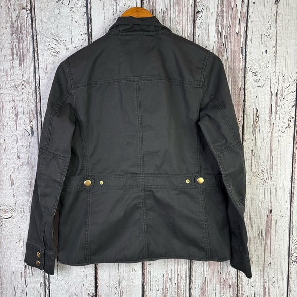 J. Crew Size Small Relaxed Boyfriend Field Jacket Cotton Black Utility Zip Snap - Picture 8 of 14
